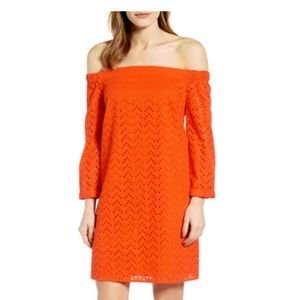 Halogen orange eyelet dress from Nordstrom